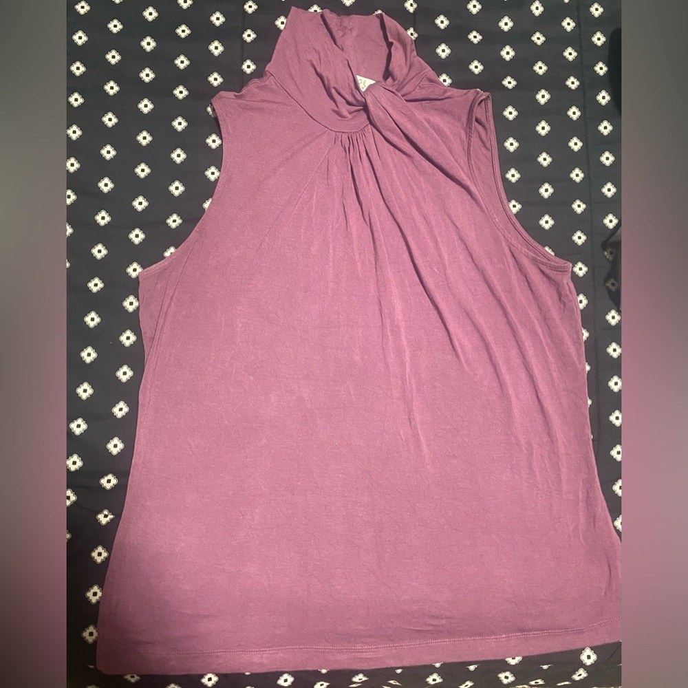 George Womens Purple Dress Tank Top with Knot- size xl